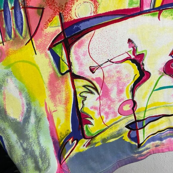 Parsley & Sage Size Xl Full Zip Sweatshirt Yellow Abstract Print Artsy Colorful - Picture 2 of 8